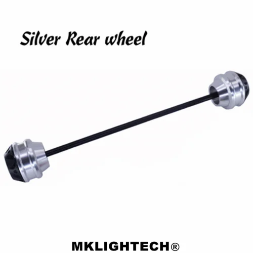Mklighttech CNC Модифицированная Передняя и задняя вилка для мотоцикла, осевые ползунки, Защитная крышка для DUCATI Multistrada 620 2003-2006 - Цвет: Sliver rear wheel