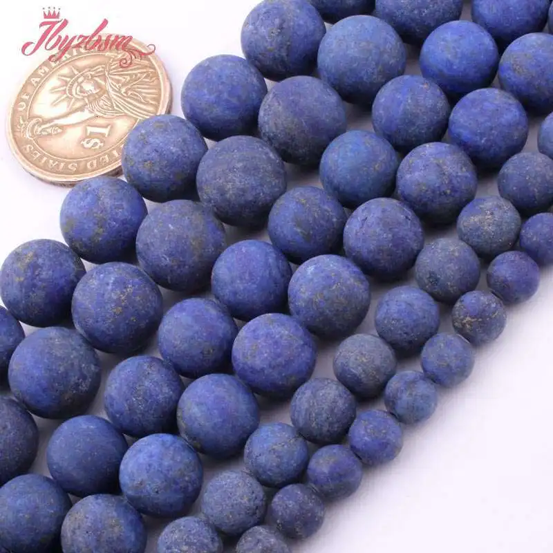 Круглые бусины синего лазурита круглые из натурального камня для ожерелий