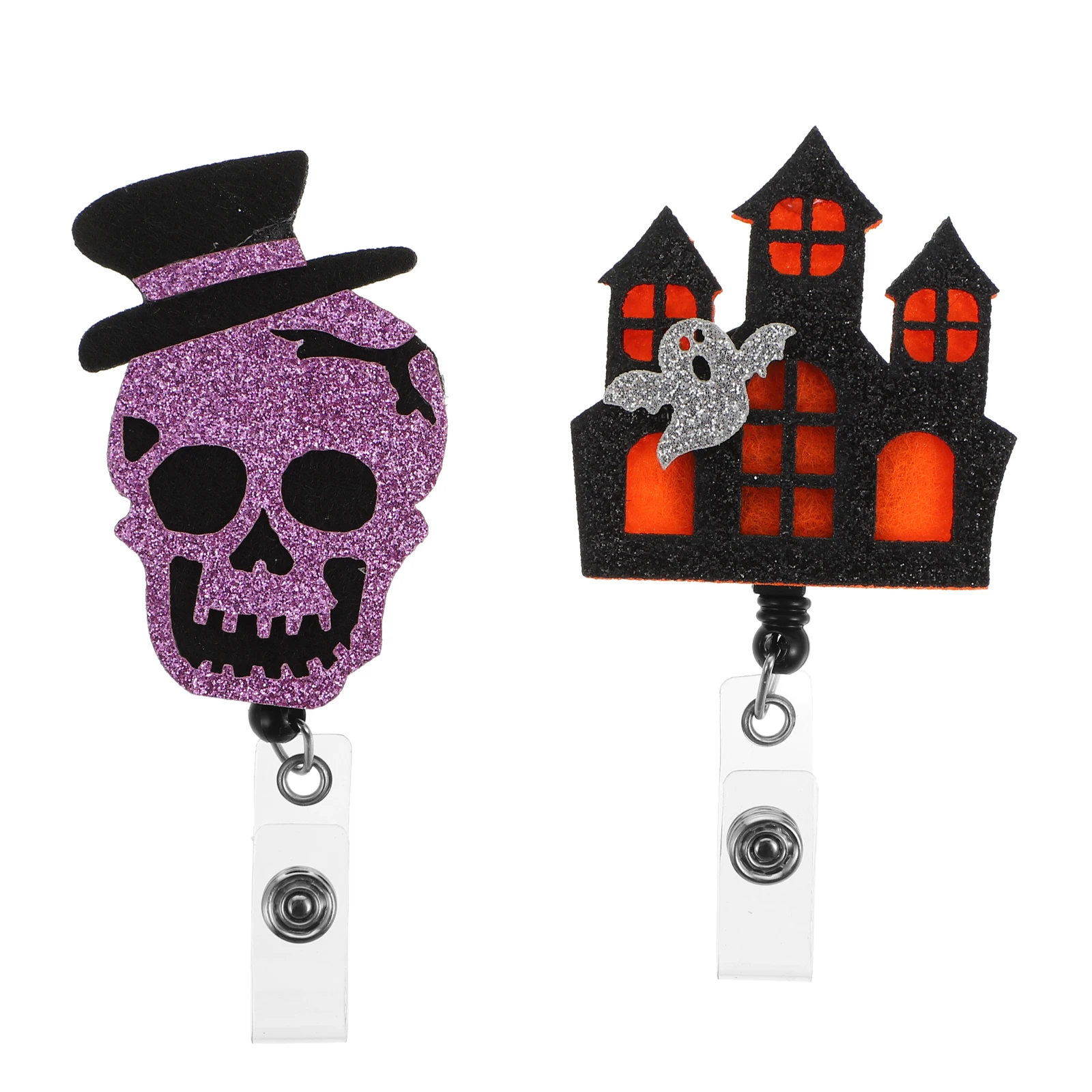 

2Pcs Badge Reel Retractable Buckles ID Badge Holders for Officer Daily Use