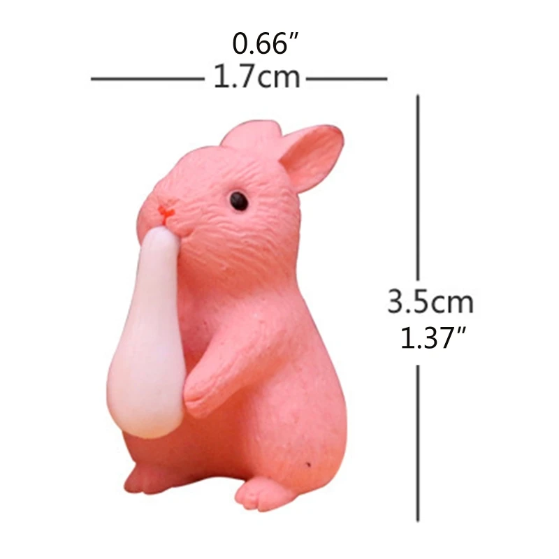 

12Pcs/Set Cartoon Family Mini Rabbit Figurine Miniature Animal Model Ornaments Easter DIY PVC Decoration Toys for Kids Gifts