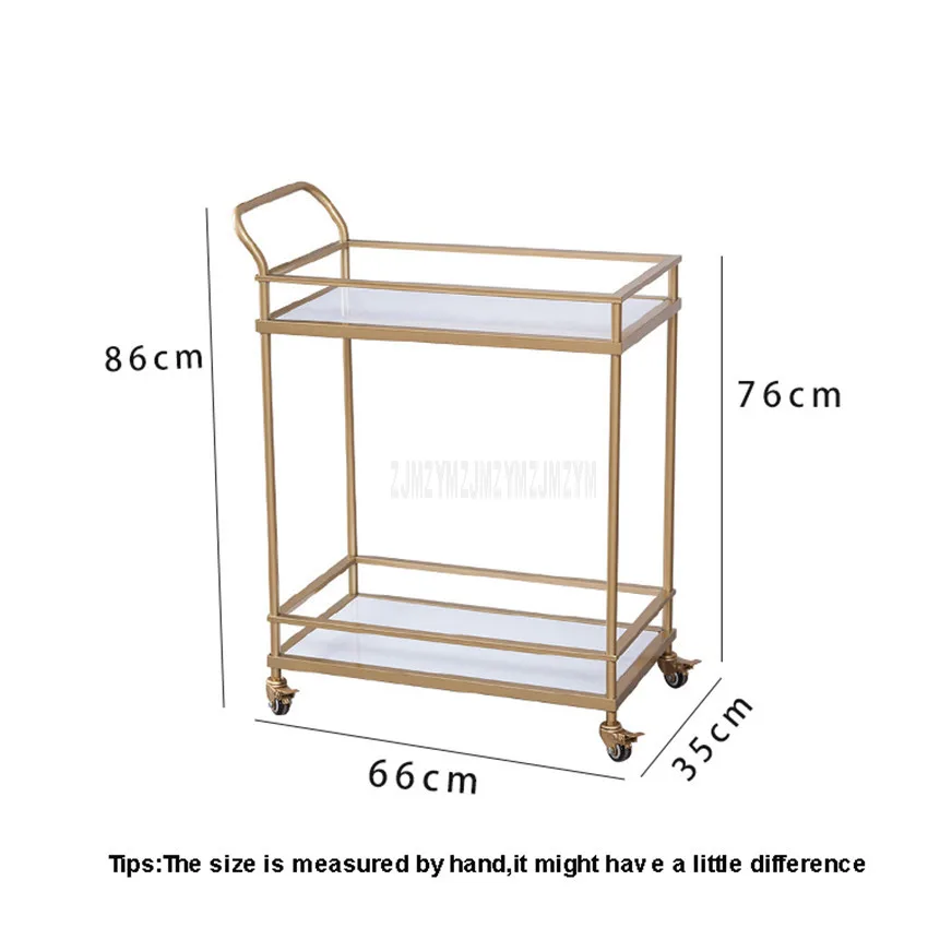 Обеденная тележка для отеля с колесами двухслойная железная рама стол вина