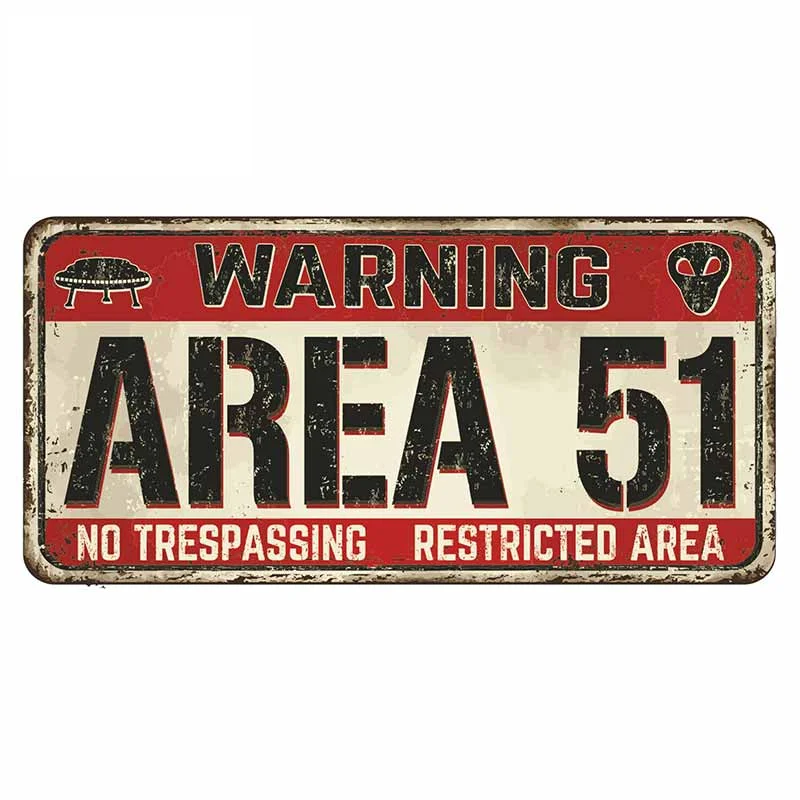 

Area 51 No Trespassing Personality Surfboard Bumper Car Stickers Windows Cartoon Anime Laptop Scratch-Proof Decoration 14*7cm