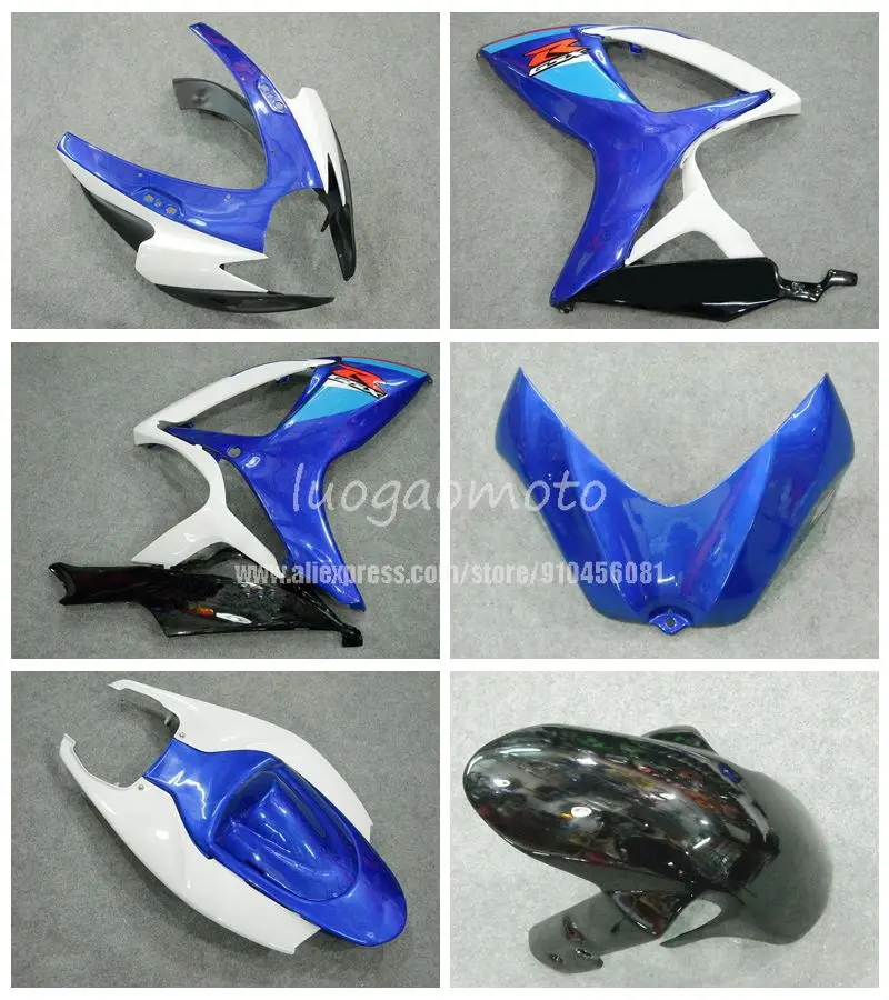 

Injection mold Fairing kits for 2006 2007 white blue SUZUKI GSXR600 750 K6 GSXR600 GSXR750 K6 06 07 Fairings kit bodywork