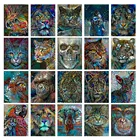 Алмазная 5D картина JIEME с животными, кошками, Алмазная мозаика, тигр, Лев, полностью круглая Алмазная вышивка сделай сам, вышивка крестиком, стразы, искусство
