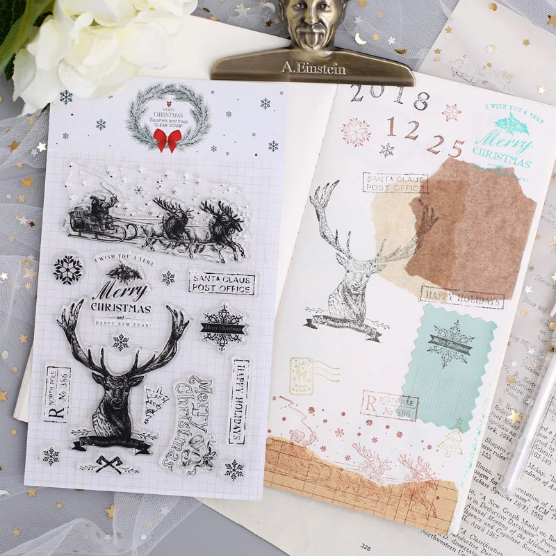 Прозрачная силиконовая печать рождественские карманные Хэллоуин прозрачные