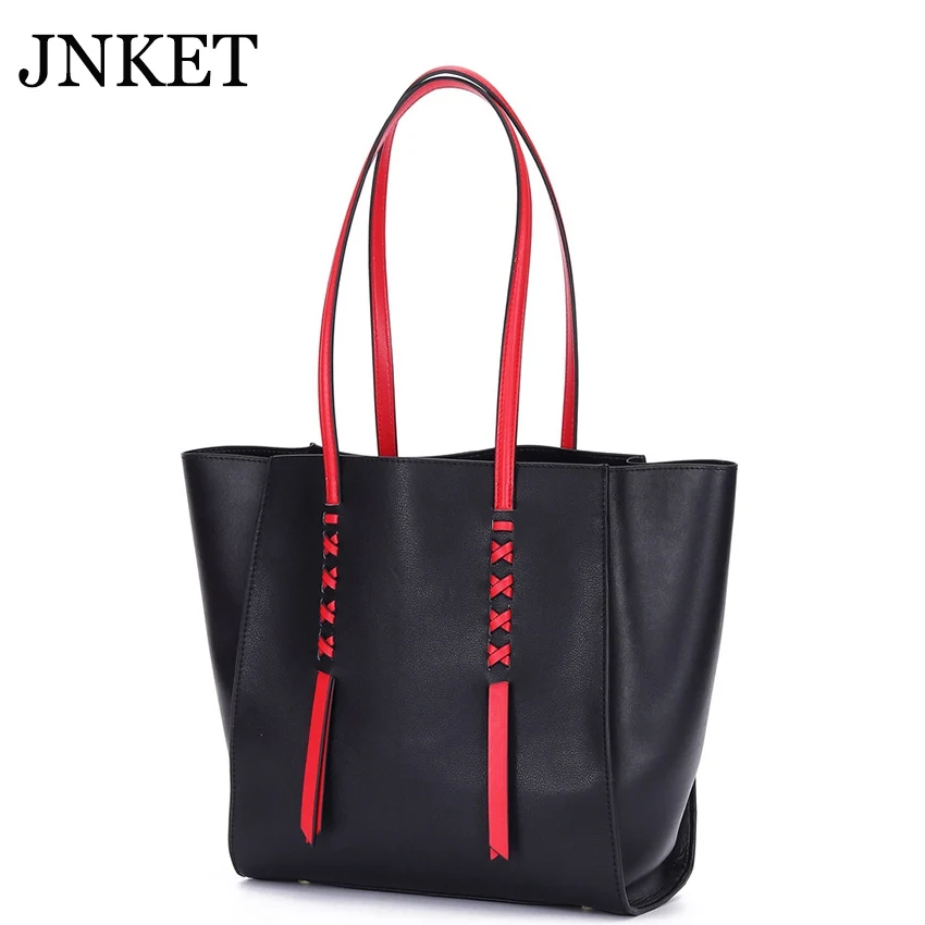 JNKET New Women Cowhide Handbag Casual Shoulder Bag Large Capacity Tote Bags Ladies Sling Bag