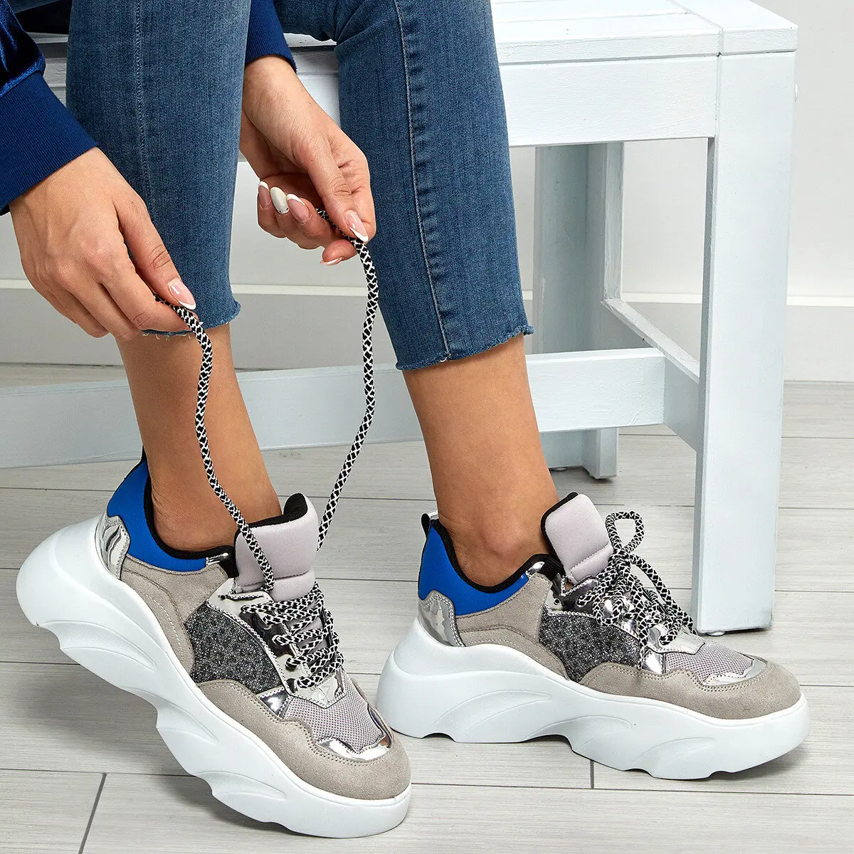 FLO/женские кроссовки Новинка Женские на платформе Дышащая женская повседневная