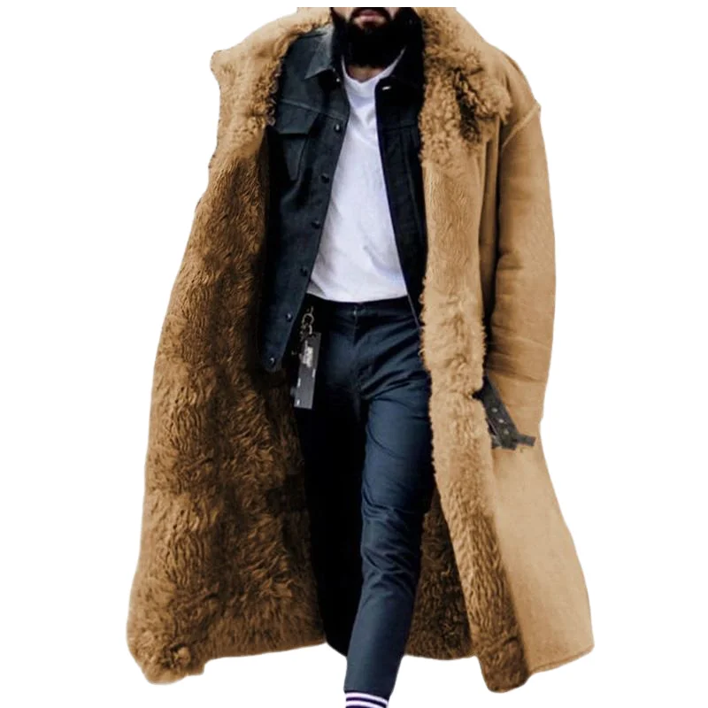 Новинка Зима 2021 Мужское пальто из искусственного меха утолщенное наружное в