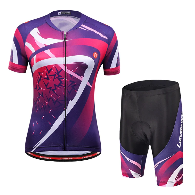 Велосипедная форма для женщин Летние Pro Team велосипед Дамский Джерси набор анти УФ