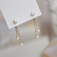 lii ji real pearl 925 sterling silver drop earrings freshwater pearl women genuine pearl jewelry mom lover gift