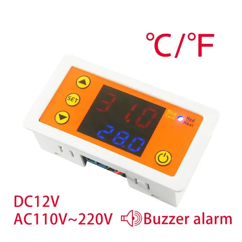 

AC110V-220V DC12V Thermostat Heating Cooling Temperature Controller with Buzzer
