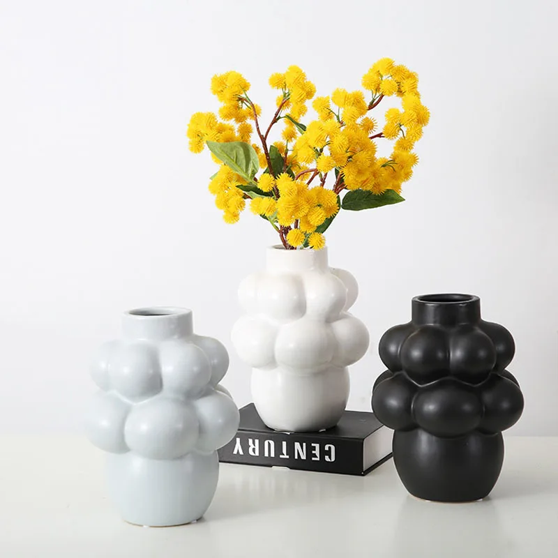 

Modern Creative Ceramic Simple Grape-shaped Vase Decoration Living Room Dried Flower Vase Home Decorat Ornaments