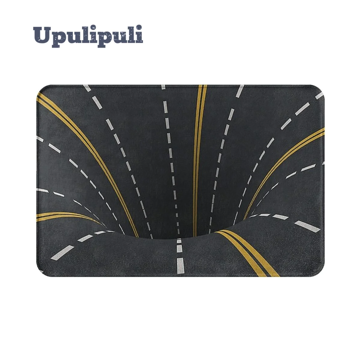 

Optical Illusion Highway Road Lines Hole Mat Soft Bath Mat Non-Slip Welcome Mats for Entrance Door Bathroom Toilet Entrance Mats