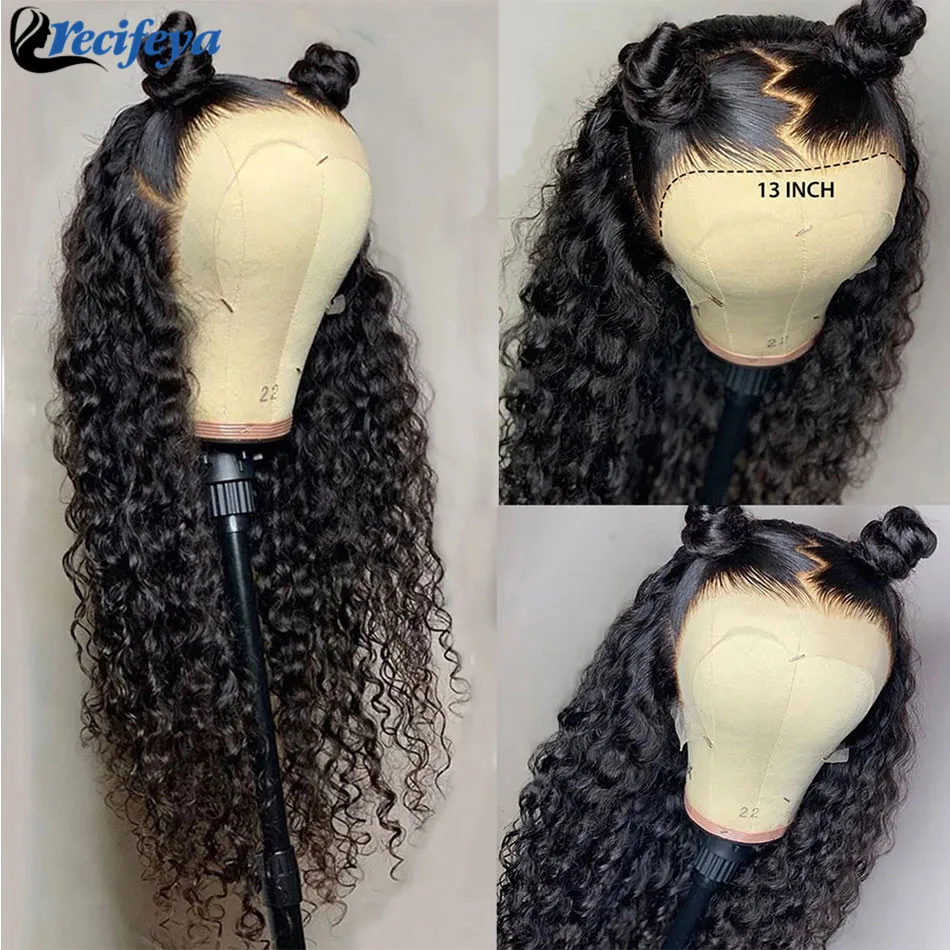 Malaysian Lace Front Human Hair Wigs 30 Inch Deep Wave Lace Closure Wig 100% Remy Deep Wave Lace Front Wig 180% Deep Curly Wigs