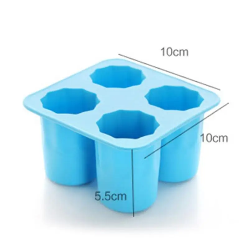

4 Cup Shape Silicone Ice Mold Shot Glass Ice Mould Ice Tray Summer Bar Party Beer Ice Cocktail Cold Freezing Drinking Glass Tool