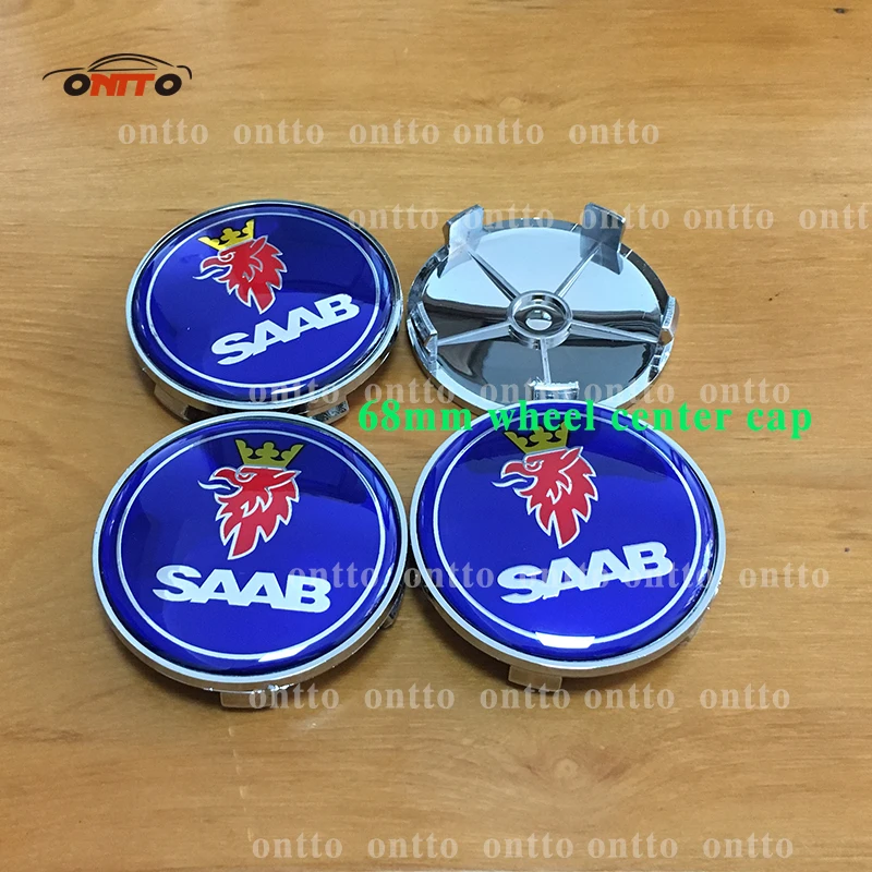 

4pcs/set 68mm Car Wheel Center Hub Cap Car Rim Emblem Badge For Saab 9-3 9-5 93 95 BJ SCS car styling car wheel logo emblem