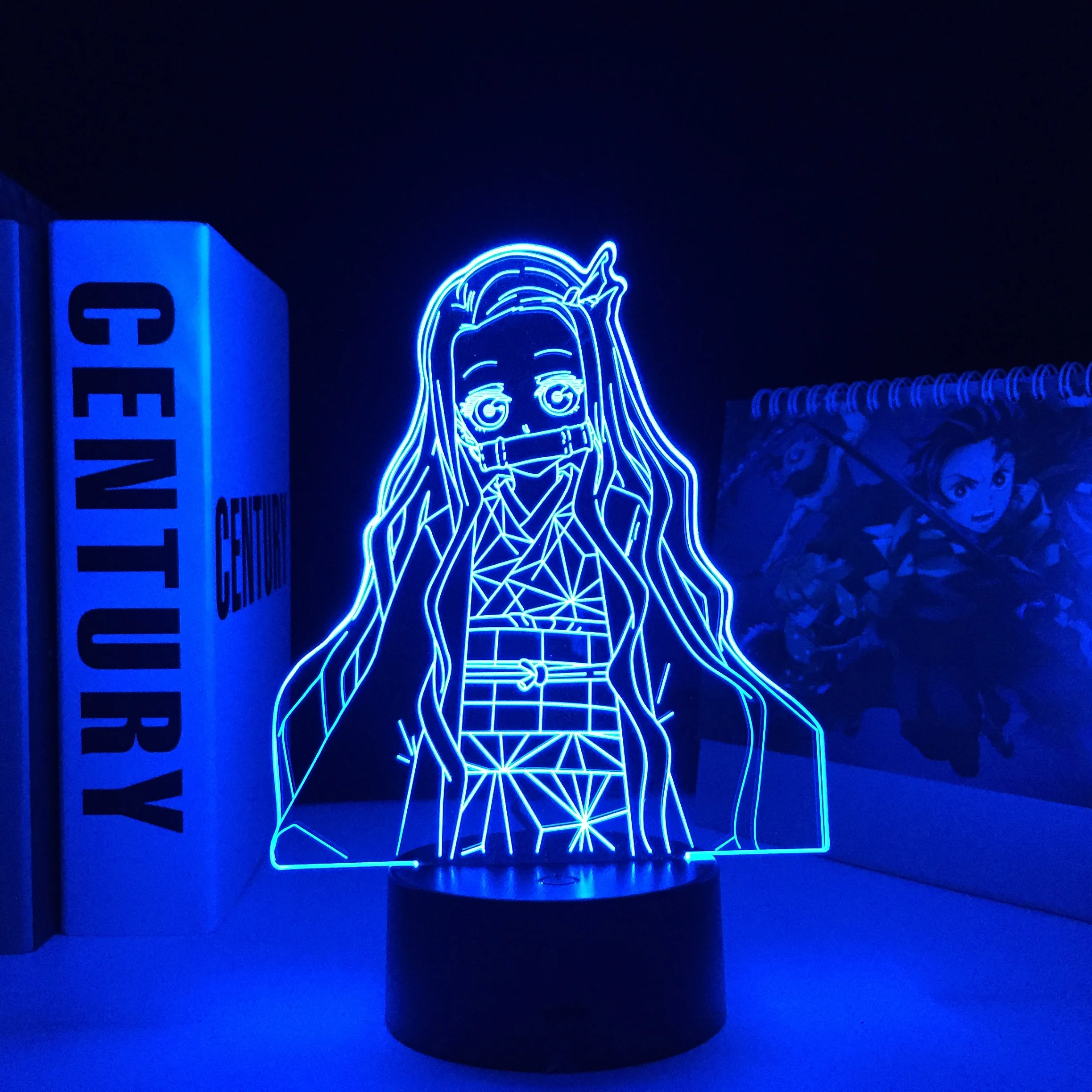 

Anime Demon Slayer Nezuko LED Light for Child Bedroom Decor Night Light Room Desk Acrylic 3D Lamp Kimetsu No Yaiba Birthday Gift
