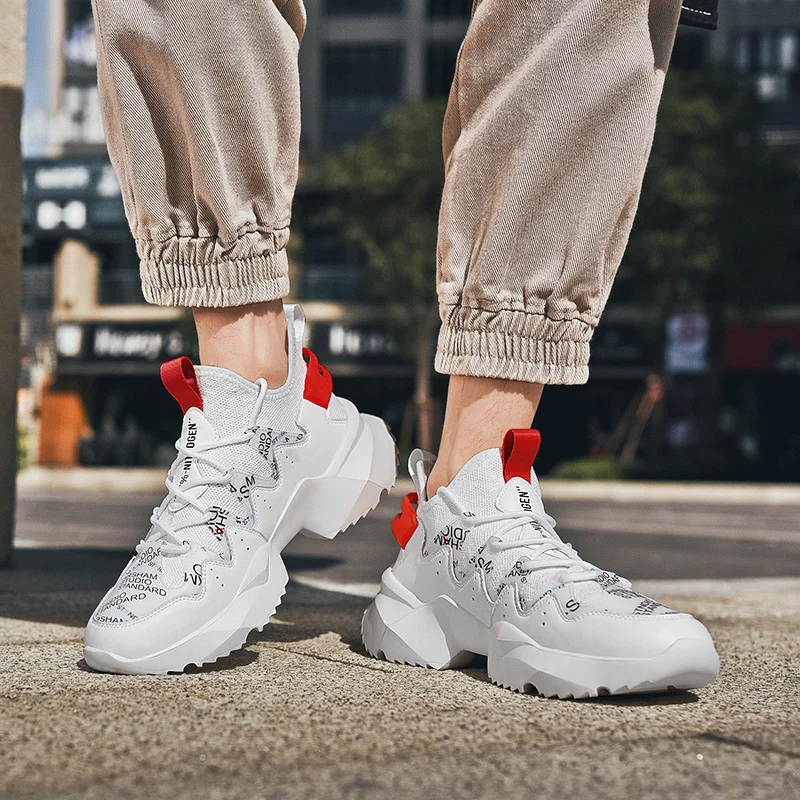 Sport Shoes Men Running Summer White Breathable Flying Knit Sneakers Jogging Walking Fashion Basket zapatillas hombre | Спорт и