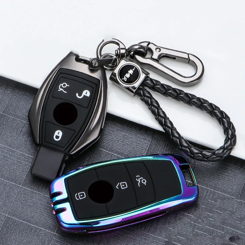 

Galvanized Alloy Car Remote Key Case Shell For Mercedes Benz E Class W213 E200 E260 E300 E320 Protective Key Cover Fob Holder