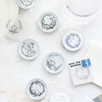 cute moon rabbit decoration stamp transparent acrylic round rubber stamps for scrapbooking stationery diy craft standard seal