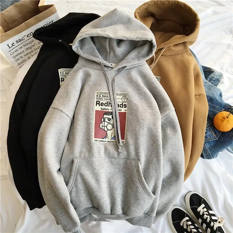 

Zity Long Sleeve Oversize Hoodie Plus Size Sweatshirts Unisex couple outfit Clothes Jacket Warm Hoody Streetwear Tops
