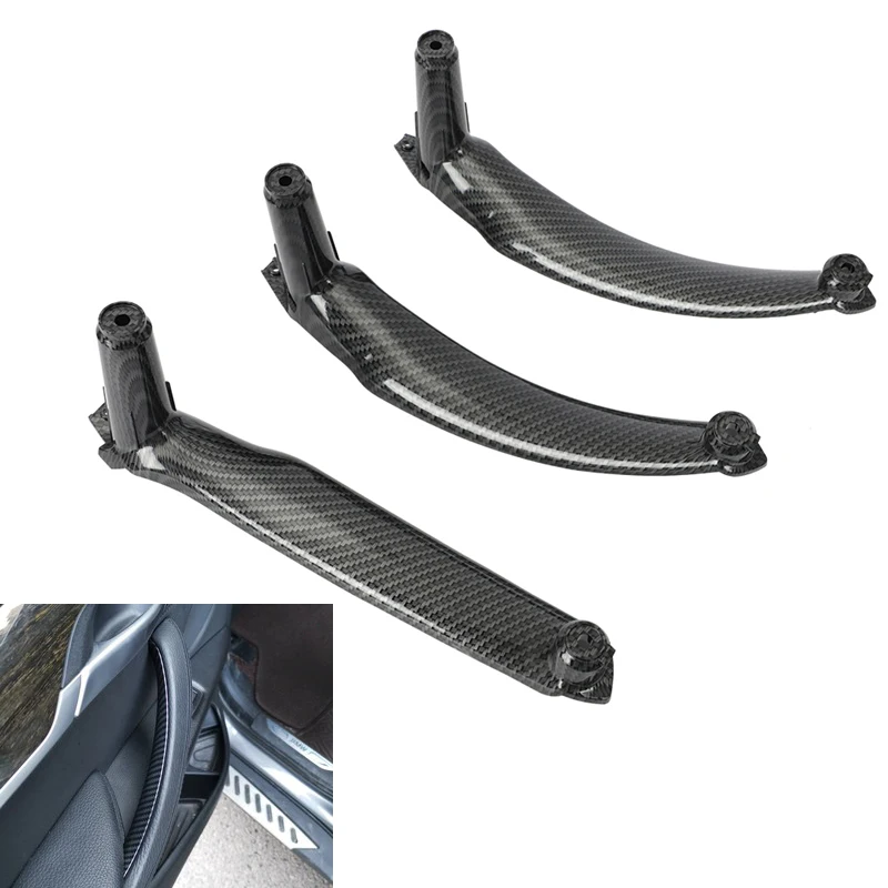 

Carbon Fiber Armrest Car Left Right Interior Door Handle Inner Panel Pull Trim Cover For BMW X5 E70 E71 X6 SAV E72 2007 - 2013