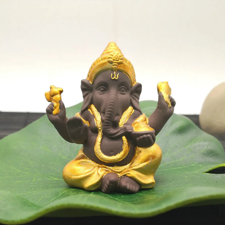 

Ceramic Elephant Figures Ganesha India Buddha Statues Decoration Elephant God Teapet Handicraft Home Decor Christmas Gifts