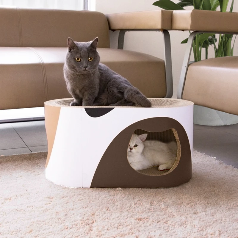 

Double Hole Cat Tunnel Nest Large Corrugated Cat Scratcher Pet Play Grind The Claws Supplies Furniture Protection Cats Sofa Beds