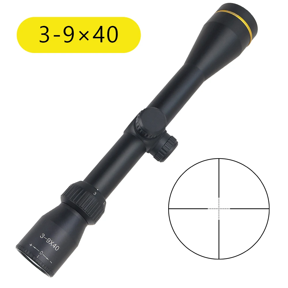 Tactical 3-9x40 Scope Mil Dot Riflescopes Optic Sight Hunting Scopes for Airsoft Gun With Mount