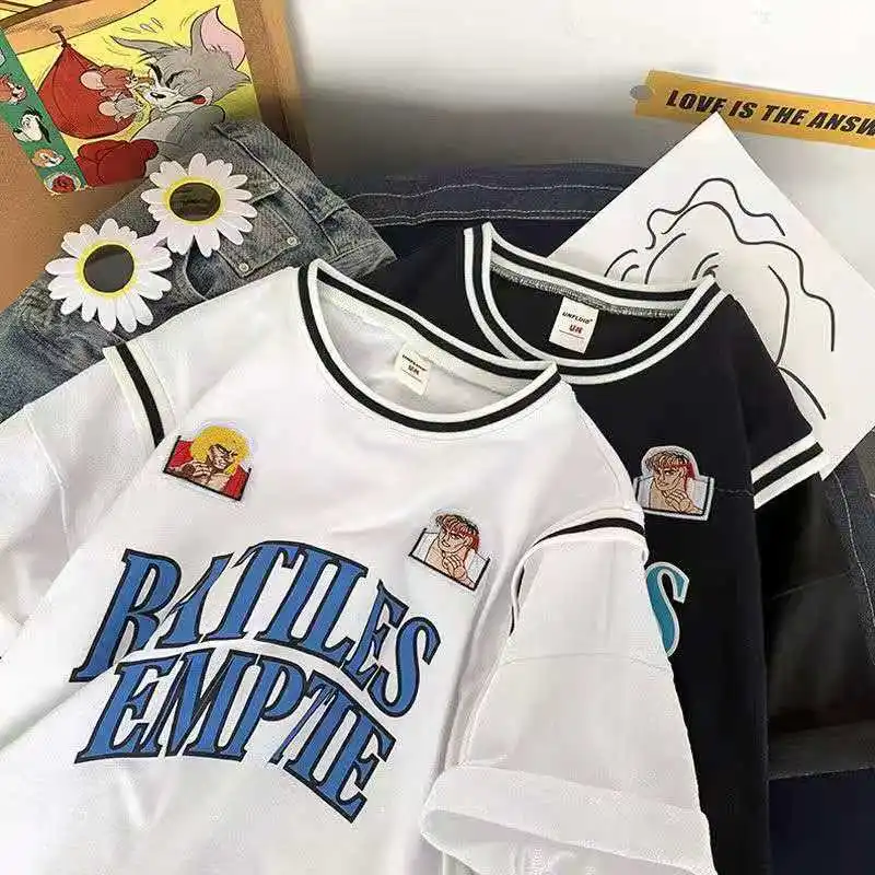 Футболка унисекс черная большого размера с коротким рукавом Спортивная