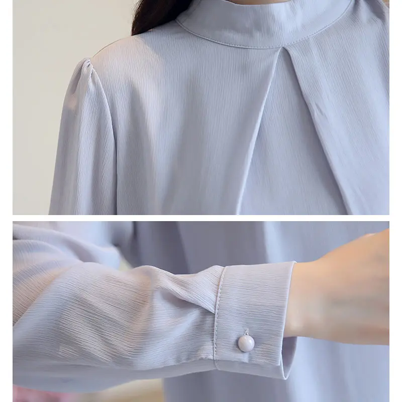 

New Spring Fall White Hollow Chiffon Blouse Shirt Long Sleeve Women Shirts Womens Tops and Blouses Blusas Mujer De Moda