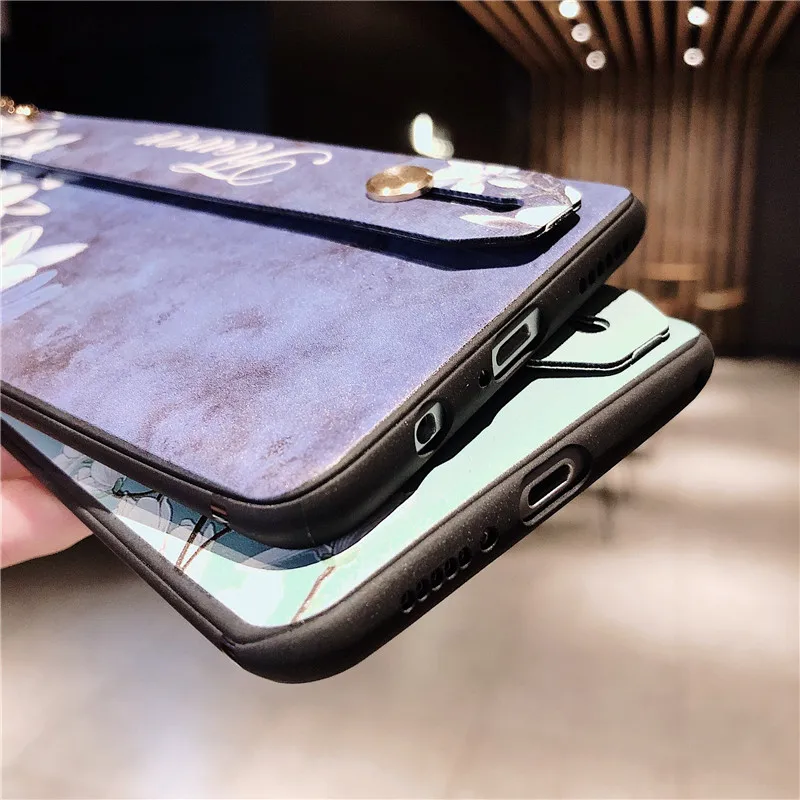 чехол на айфон 7 Ремешок запястье для IPhone XS MAX phone case браслет с кисточкой Orchid s Iphone 8 6