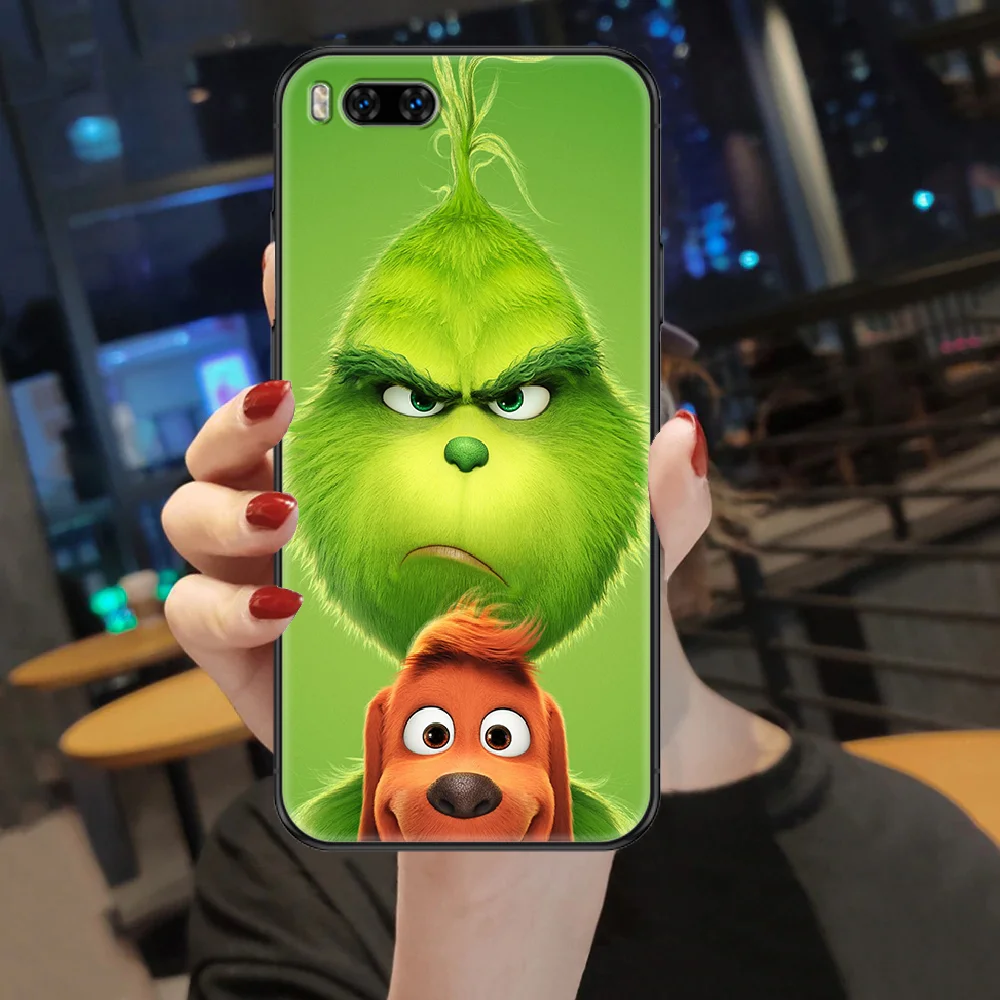 

cartoon Green Christmas Monster Phone case For Xiaomi Mi Max Note 3 A2 A3 8 9 9T 10 Lite Pro Ultra black tpu cell cover soft