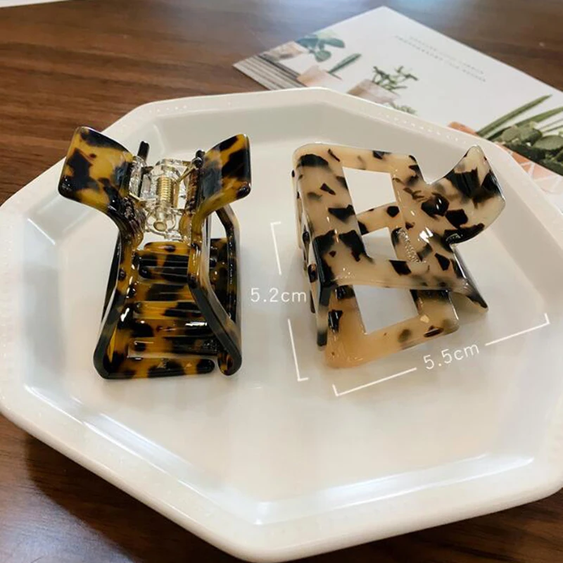Square Acetate Acrylic Korean Hair Clips Girls Hairpins Crab Claws Clamp Accessories for Women 2020 Banana Grips Slid |