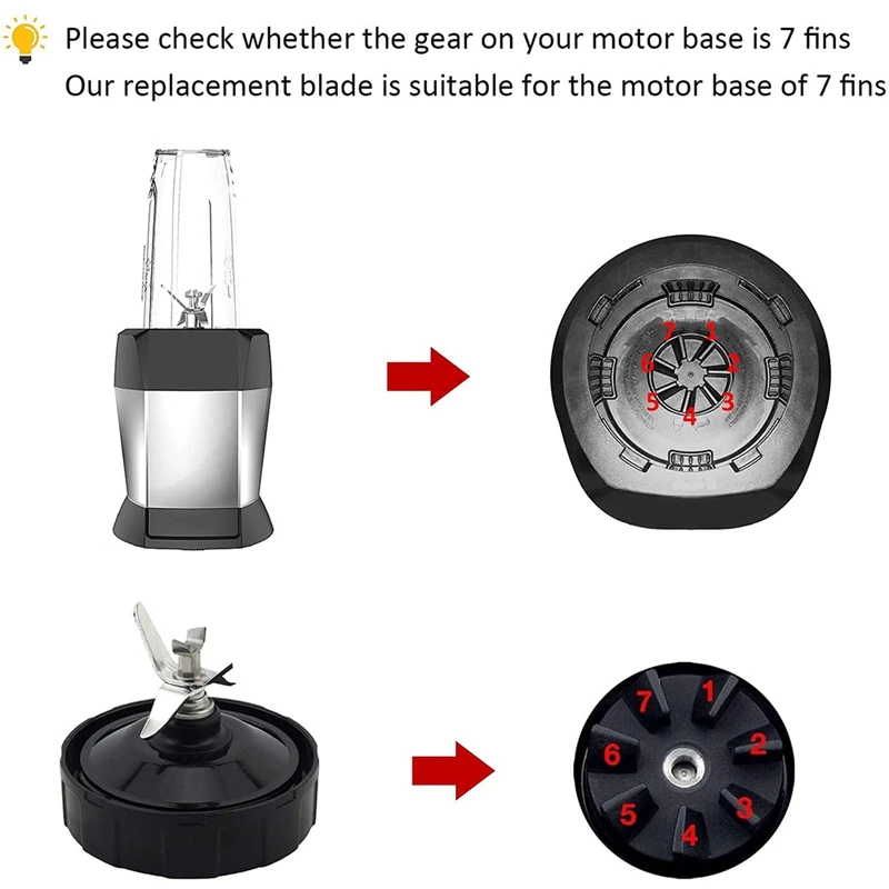 Лезвие блендера с 7 плавниками Сменное лезвие для соковыжималки Nutri Ninja 900W/1000W |