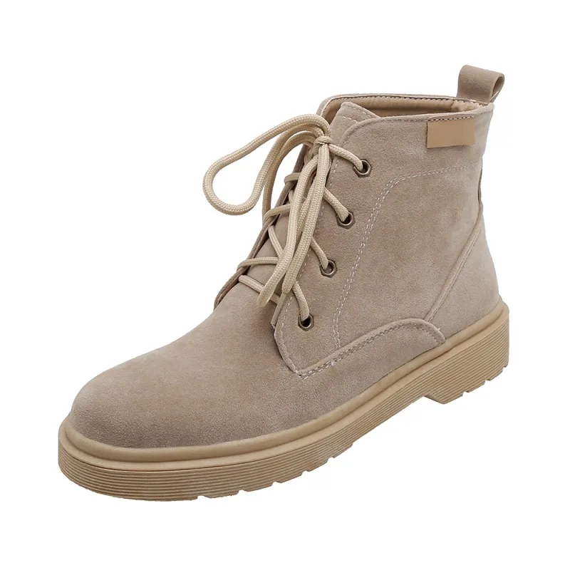 Женские ботинки на низком каблуке водонепроницаемые ботильоны с перекрестными