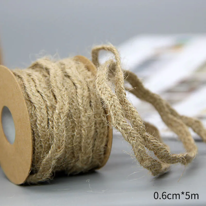 5m 5 м DIY ручной работы нить макраме шнур веревки деревенский ткачество пеньковая веревка многофункциональная мешочная нить оберточная кордная нить джутовый шпагат - Цвет: 5m