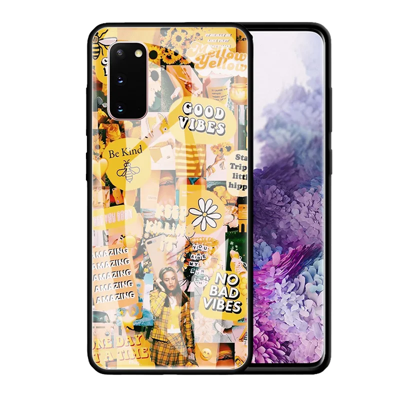 

Phone Case For Samsung Galaxy S20 FE S10 S9 S8 Plus Note 20 Ultra 10 Lite 9 8 Glass Back Cover Shockproof Shell Sunflowers