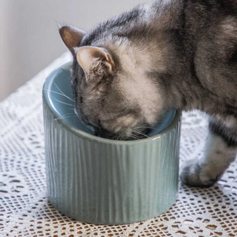 

3 Colors Ceramic Pet Food Drinking Water Feeder Neck Protection Dish Bowl Pet Water Bowl Anti Choking for Pet Cat Dog Products