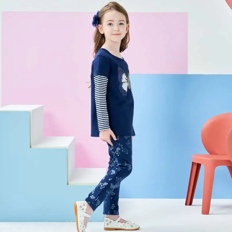 Комплекты одежды для девочек DXTON детская зимняя футболка с длинным рукавом и