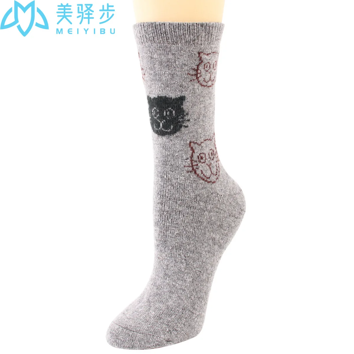 12 Pairs Per Set Winter New Warm Women's Wool Socks Cartoon Cat Soft Comfort Wool Socks Hot Sales Women's Cashmere Socks