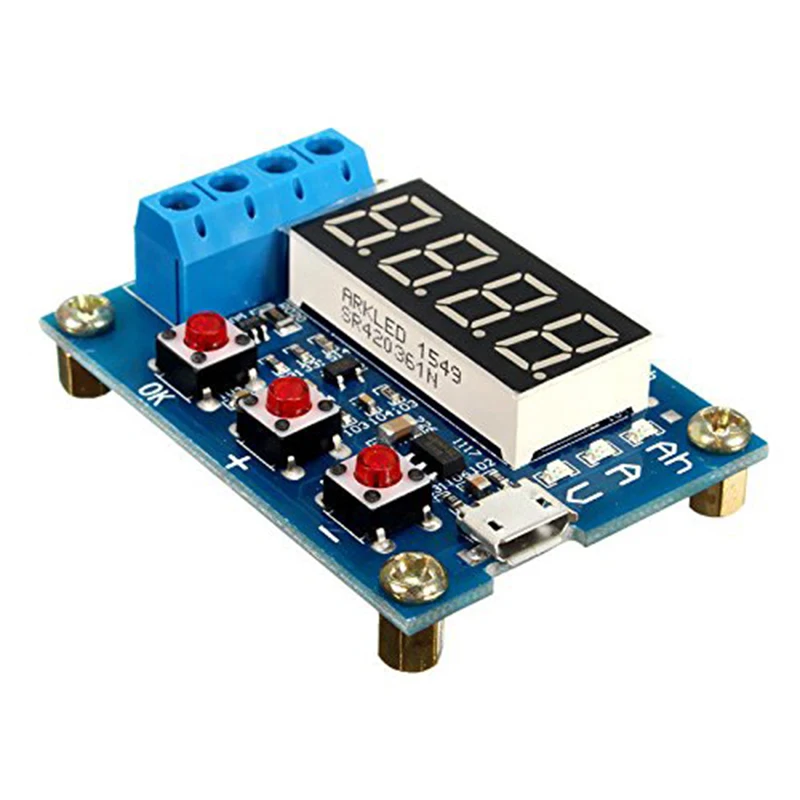 HOT-Battery Capacity T Meter Discharge Tester 18650 Li-ion Lithium Lead-S Hours 1.2-12V - Blue | Электроника