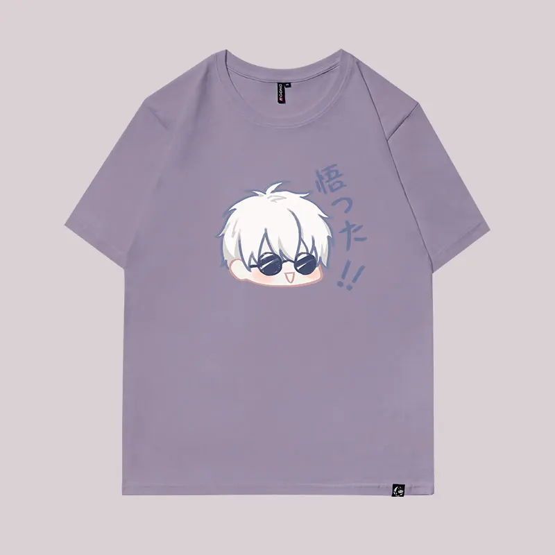 

Anime Jujutsu Kaisen Gojo Satoru Cat Summer New T-Shirt Cosplay Loose Harajuku Short-Sleeved Men Women Student Casual Tee Tops