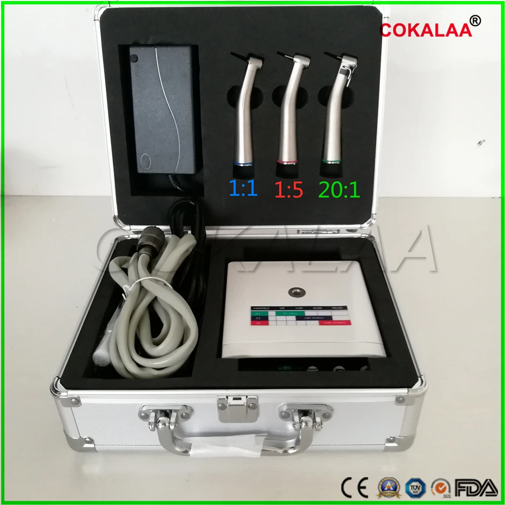 

Dental equipment dental micro motor kit contra angle 20:1 hand piece low speed 1:5 and 1:1 quick change handpiece