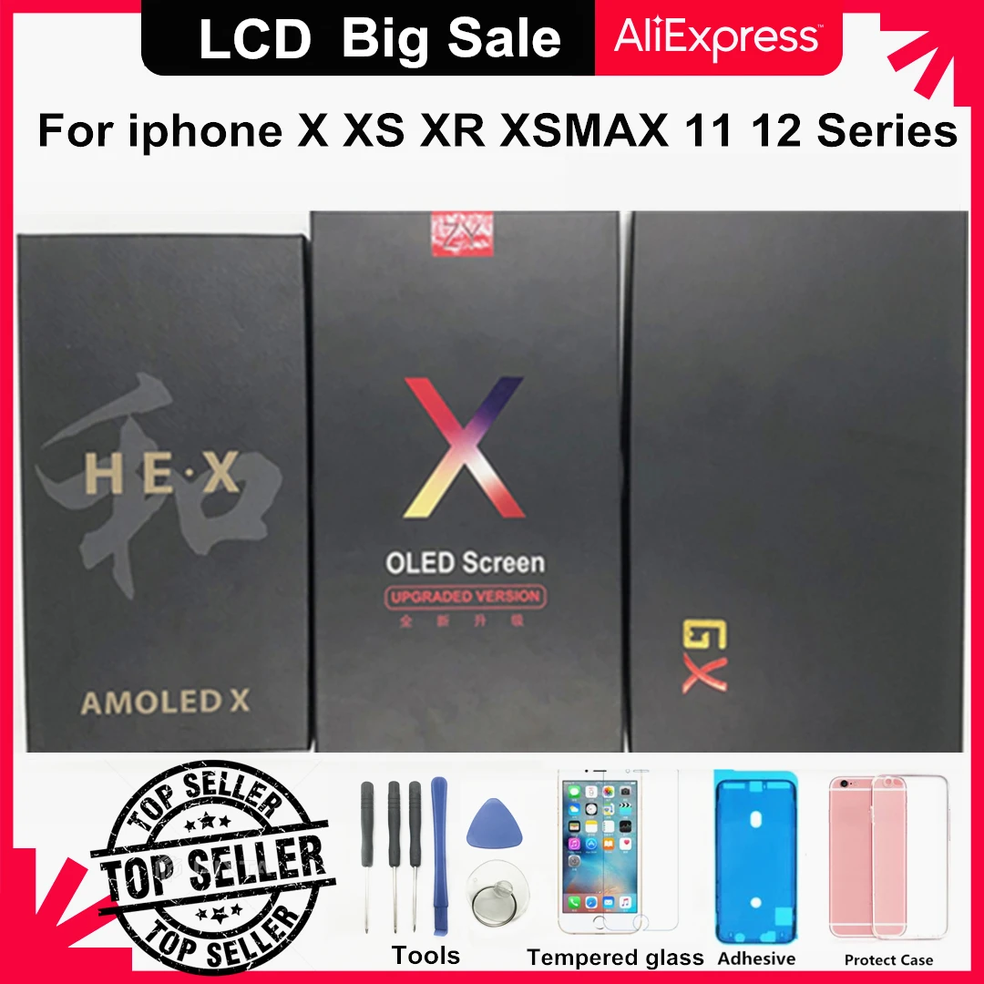 

HE GX Pantalla OLED Incell LCD Display For iPhone X 11 LCD Display Touch Screen Digitizer Assembly For iPhoneX 12 12Pro XSMax XR