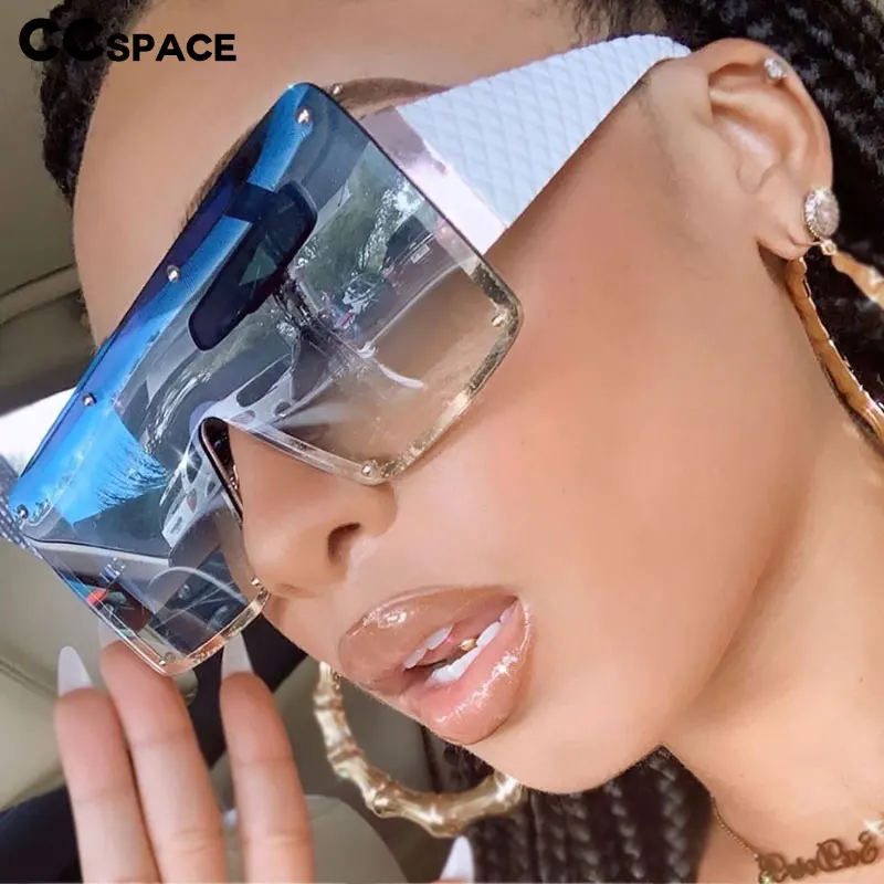 49275 негабаритные очки солнцезащитные с заклепками Женские Модные оттенки один