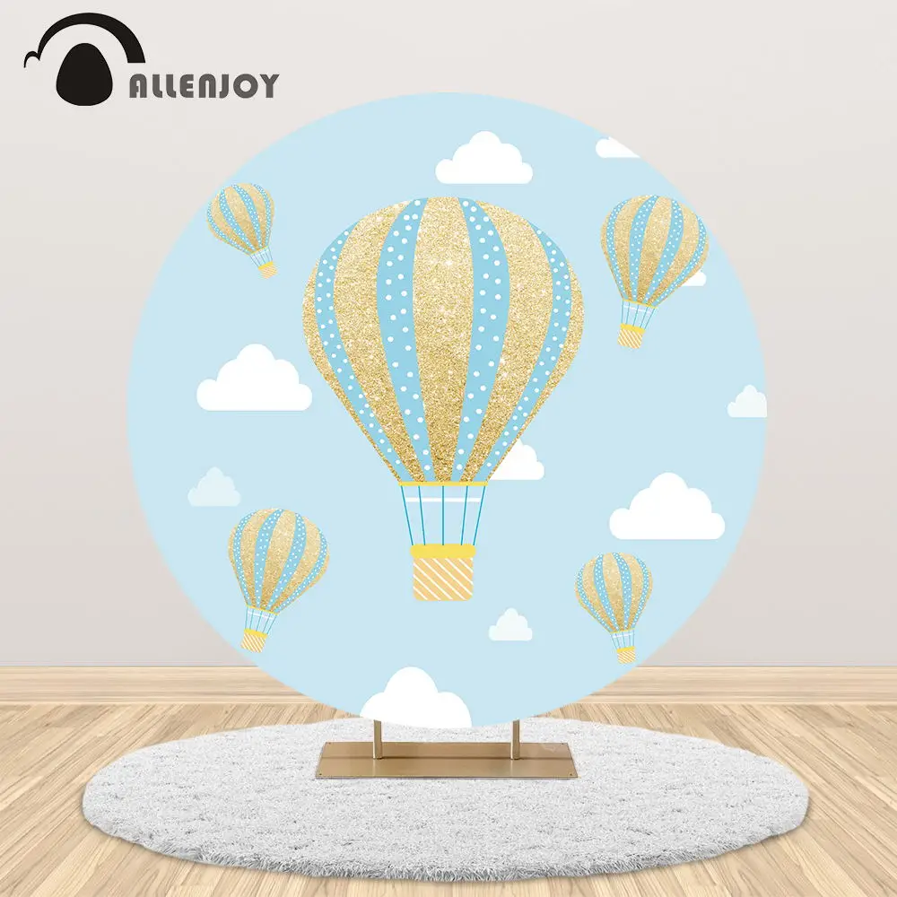 Allenjoy воздушный шар золотой синий круглый фон крышка крестин небо облако Baby Shower