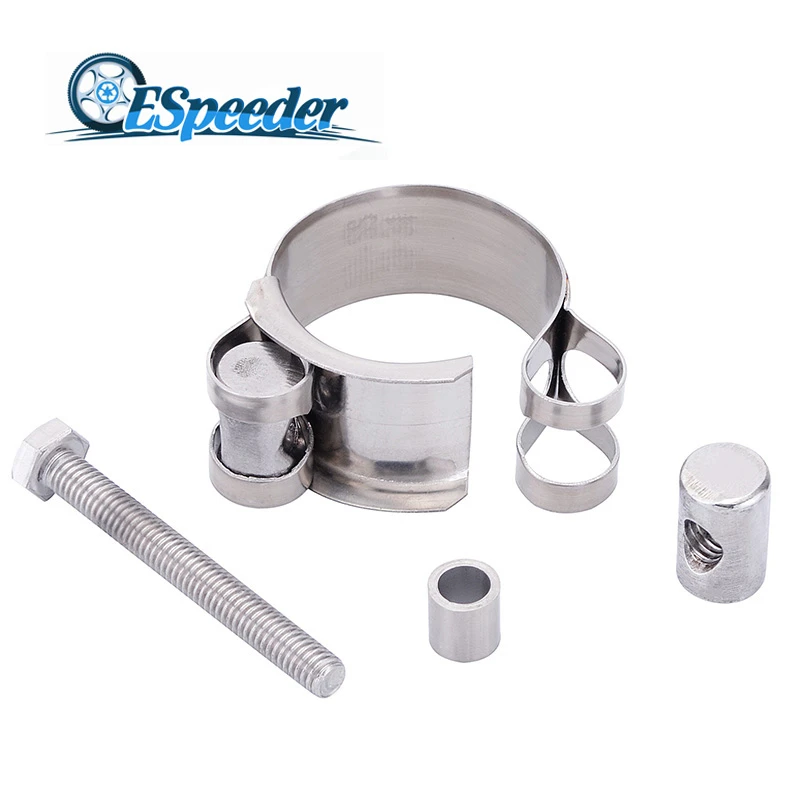 Универсальная выхлопная труба SPEEDWOW зажим для стыкового соединения Серебристая