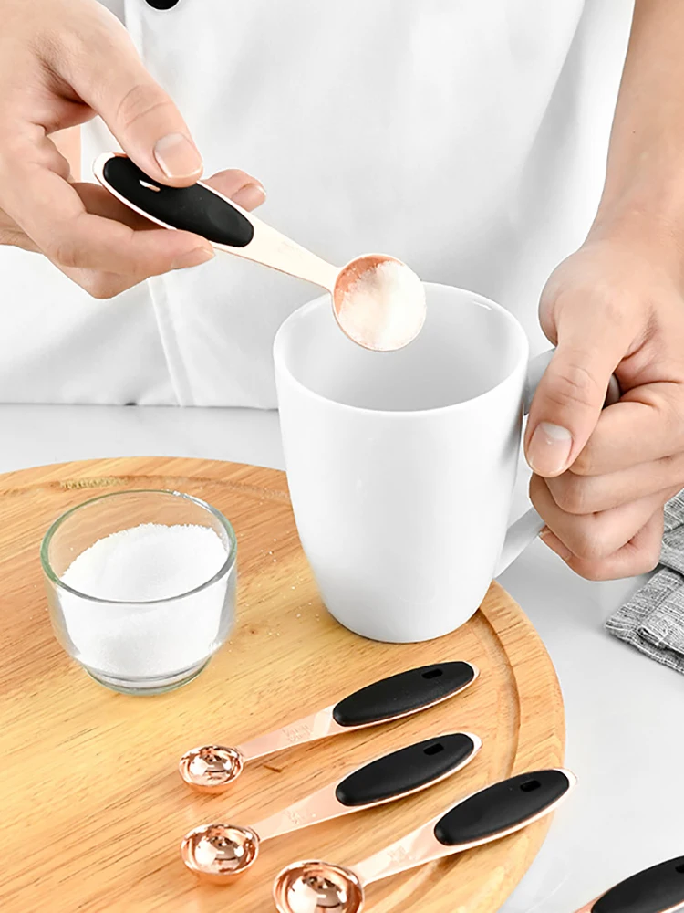 

5pc/set Measuring Cup and Spoon Set Premium Stainless Steel Measurement Tools For Kitchen Baking Seasoning