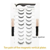 five mgnetic horizontal plate vertical ten pairs of magnets eyeliner tweezers mink eyelashes